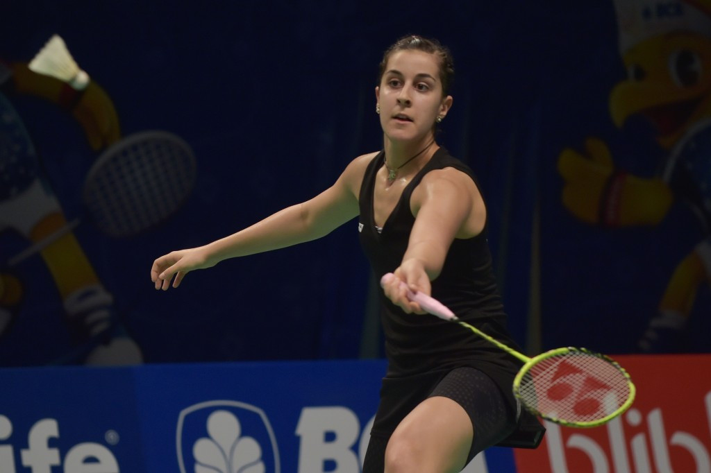 Carolina Marin will face rival Saina Nehwal in the women's quarter-finals tomorrow