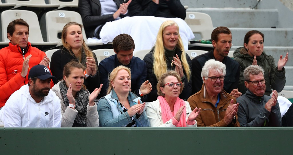 Bertens' victory was well received by her onlooking family ©Getty Images