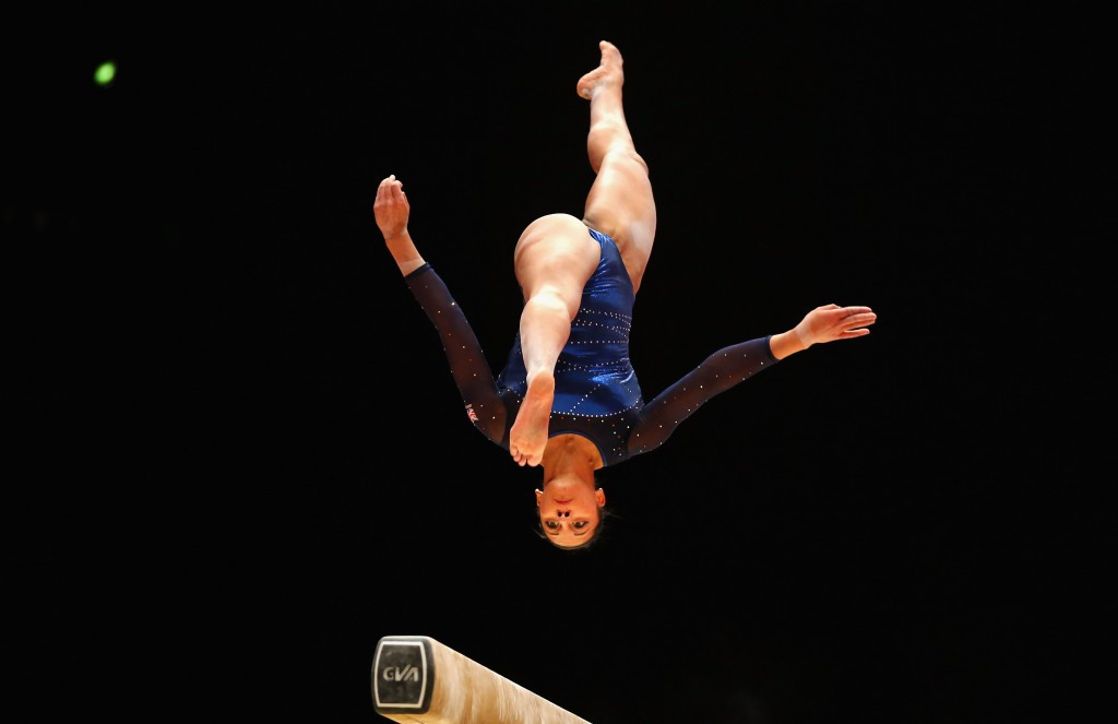 Becky Downie helped Great Britain top the qualification standings at the 2016 European Women’s Artistic Gymnastics Championships ©Getty Images