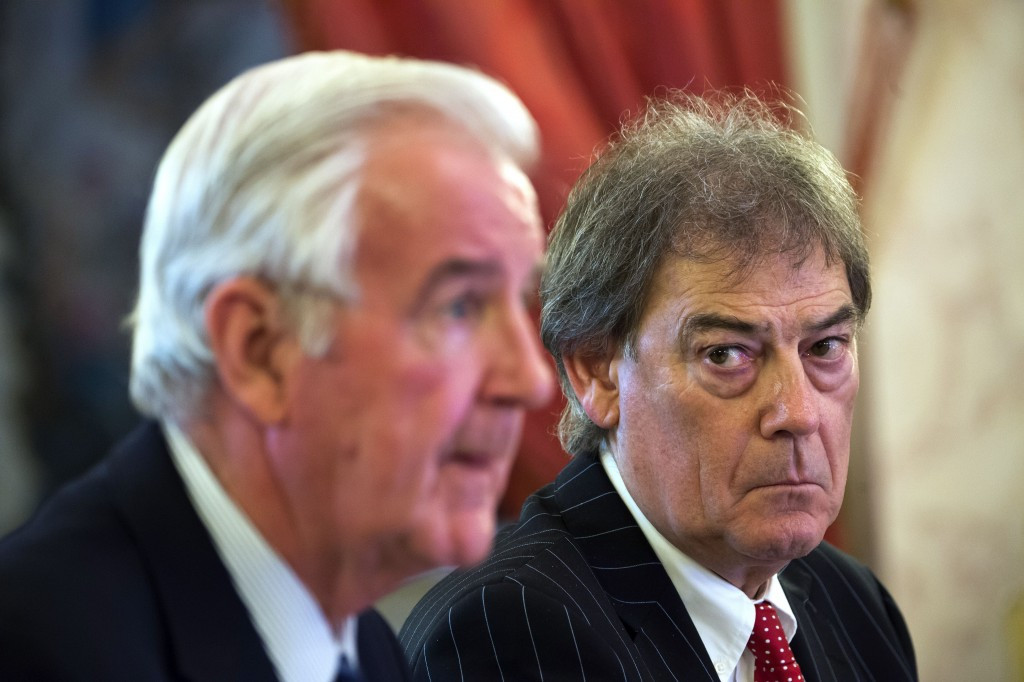 David Howman, pictured, right, with WADA President Sir Craig Reedie, is due to stand-down from his position as director general at the end of this month ©Getty Images