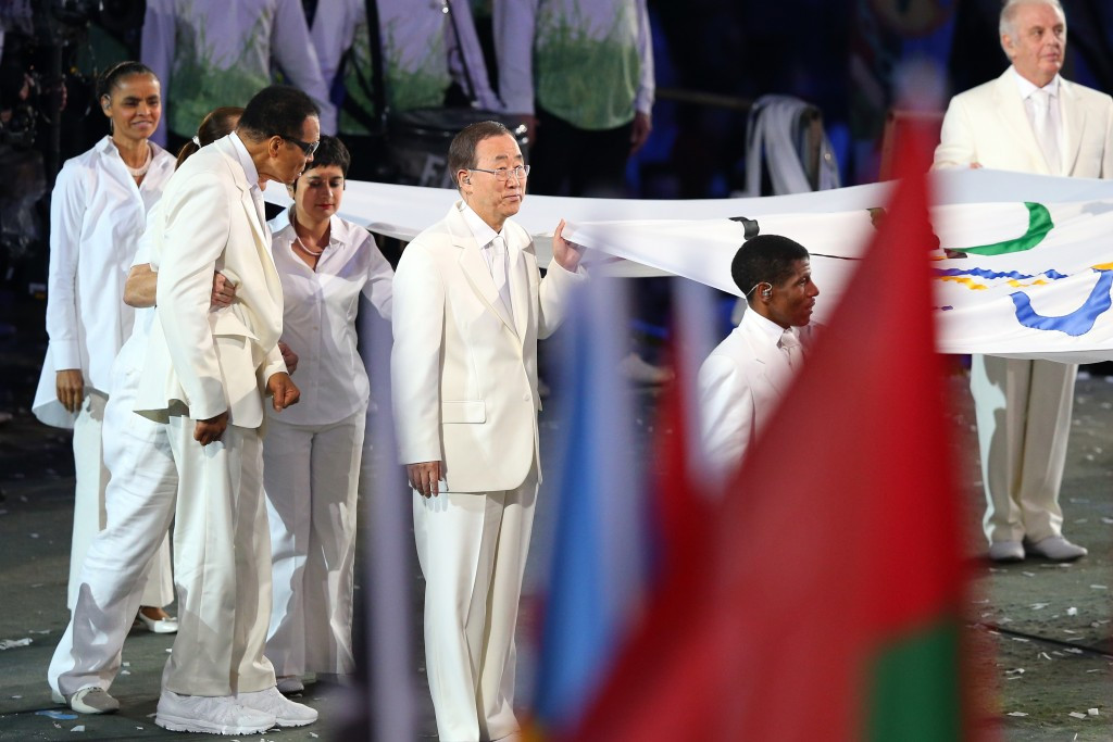 He also helped carry the Olympic flag at the London 2012 Opening Ceremony ©Getty Images