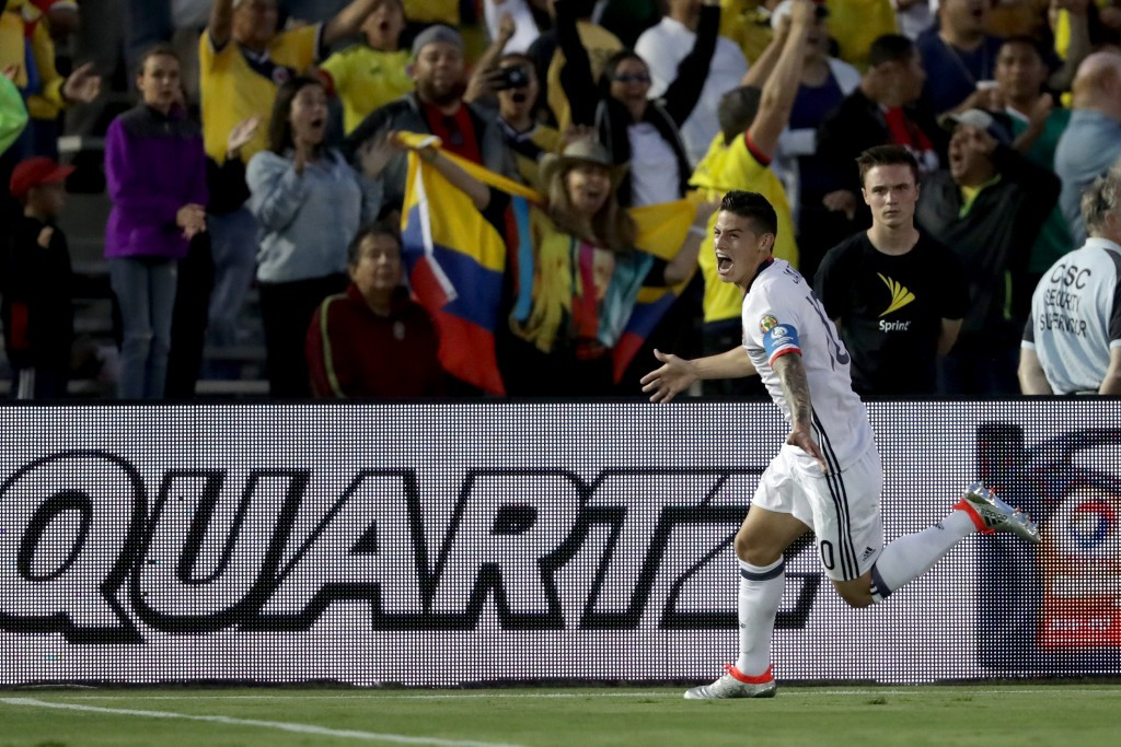 Real Madrid midfielder James Rodriguez inspired Colombia to a 2-1 win over Paraguay ©Getty Images