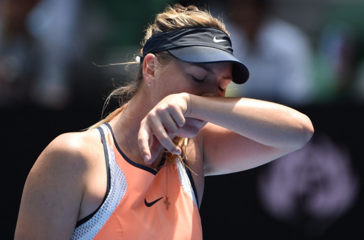 Maria Sharapova pictured during her defeat to Serena Williams at this year's Australian Open, where she subsequently failed a doping test for meldonium, leading to a two-year ban ©Getty Images