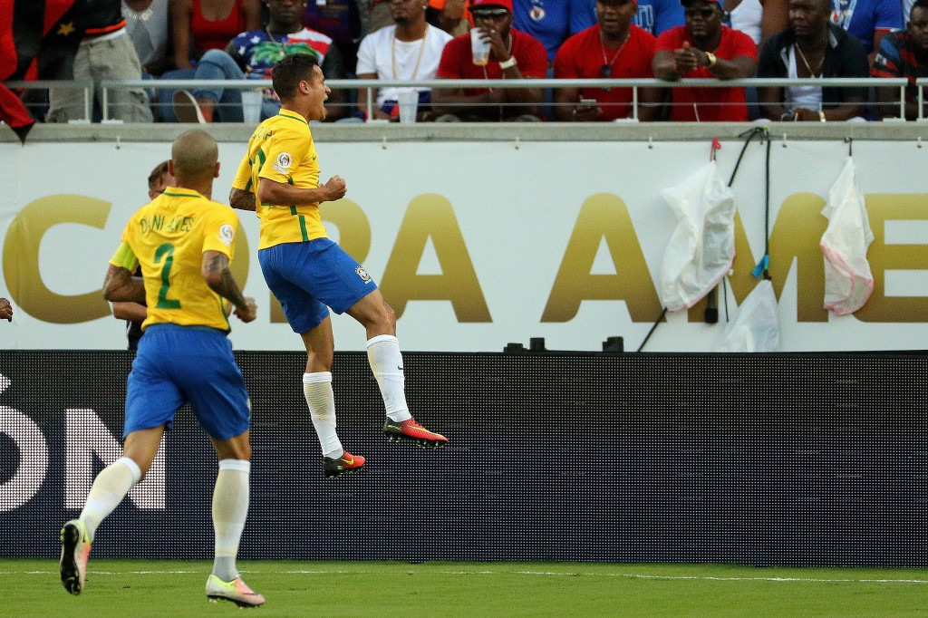 Philippe Coutinho scored a hat-trick as Brazil thrashed Haiti 7-1 ©Getty Images