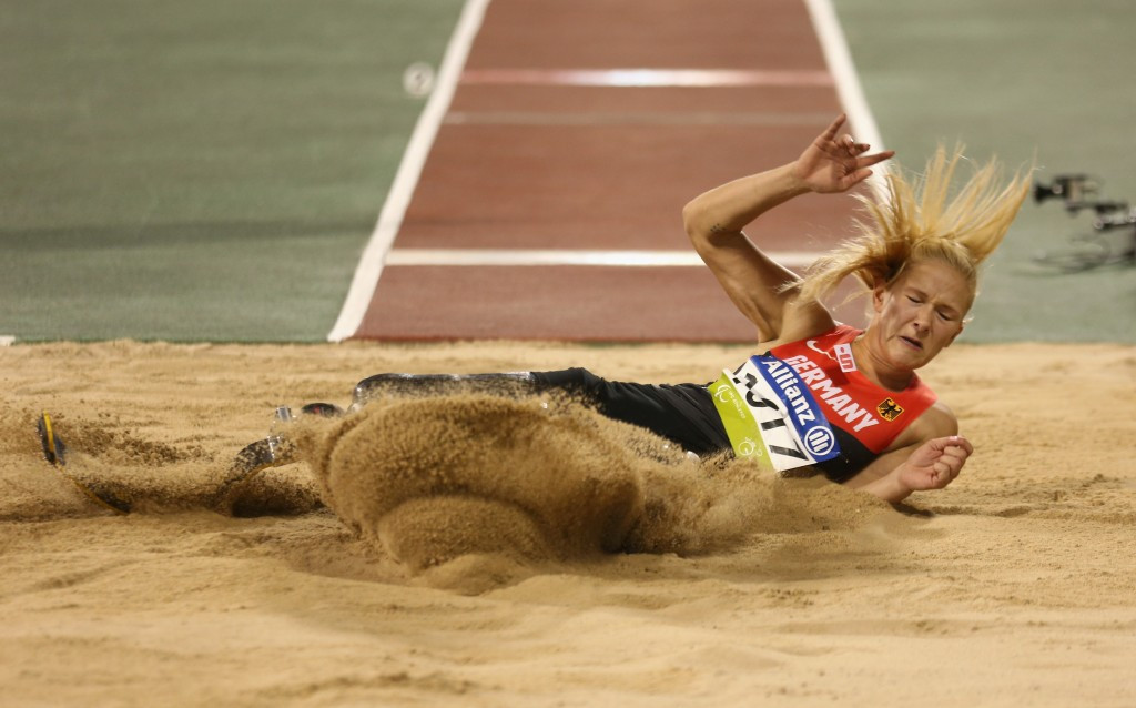 Germany’s Vanessa Low set a new championship record to take gold in the women’s long jump T42/44
