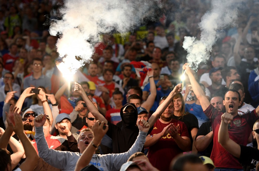 Russia have been charged with crowd disturbances, racist behaviour and setting off of fireworks