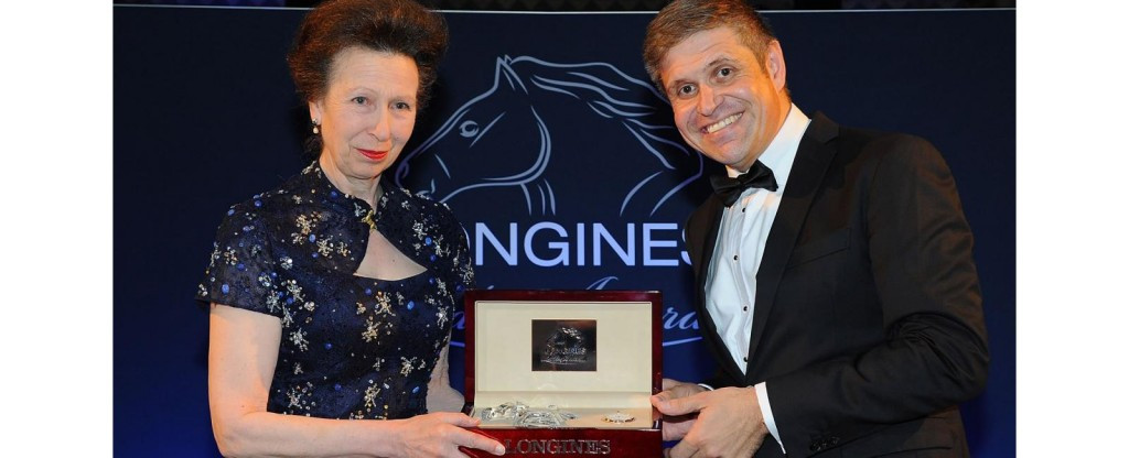 Her Royal Highness Princess Anne receives the prestigious Longines Ladies Award from Juan-Carlos Capelli, vice-president and head of international marketing at Longines ©Getty Images