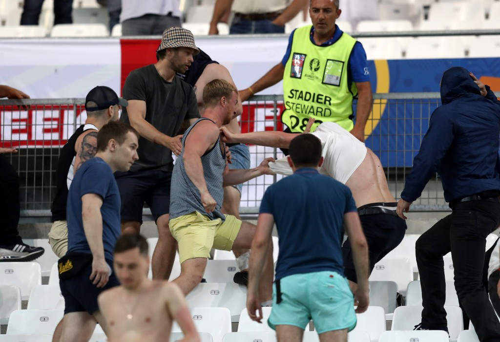 Violence has broken out between rival groups of football fans at Euro 2016 ©Getty Images