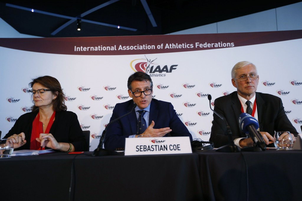 IAAF Task Force chaired by Rune Andersen, right, will deliver a report on whether Russia has improved its anti-doping programme to the IAAF Council, chaired by Sebastian Coe, at a meeting in Vienna ©Getty Images