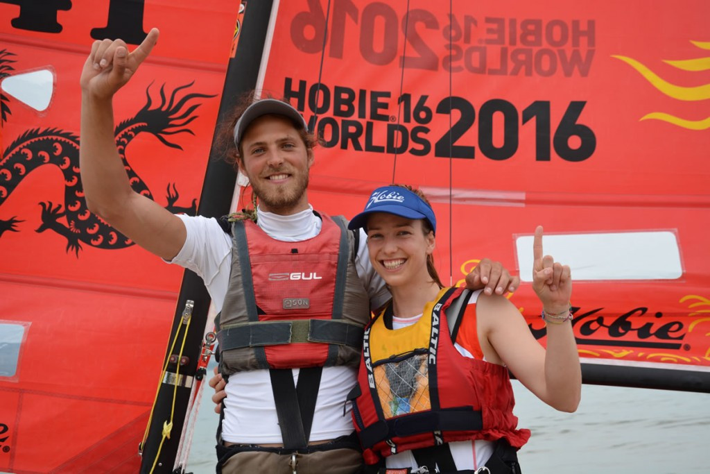 Danish duo Daniel Bjornholt Christensen and Josephine Frederiksen wrapped up the Hobie Cat World Championships title ©World Sailing