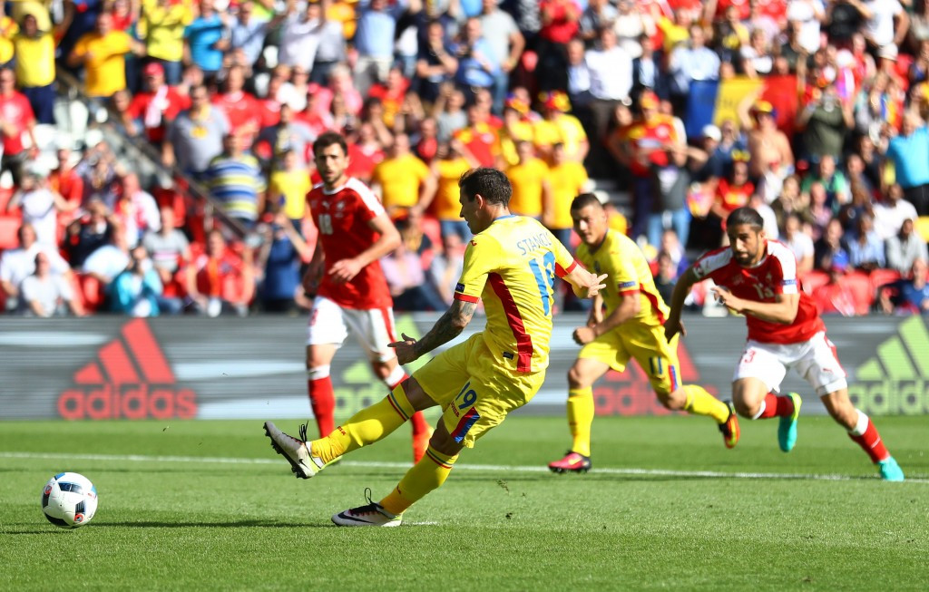 Romania scored their second penalty of the tournament during their draw with Switzerland ©Getty Images