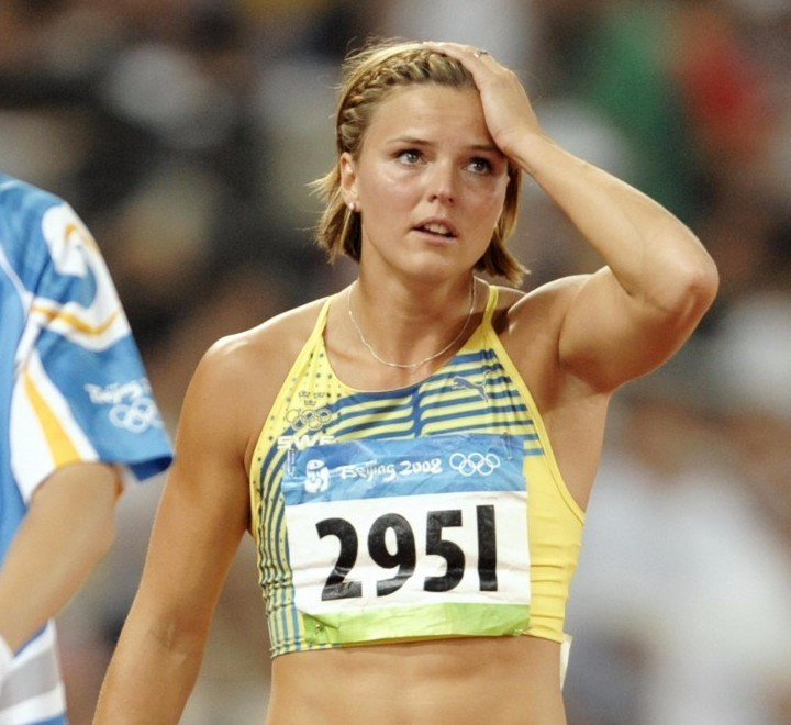 Susanna Kallur, pictured after failing to reach the Beijing 2008 100m hurdles final, is back in action at Stockholm's Diamond League meeting tomorrow after six years out with injury ©Getty Images