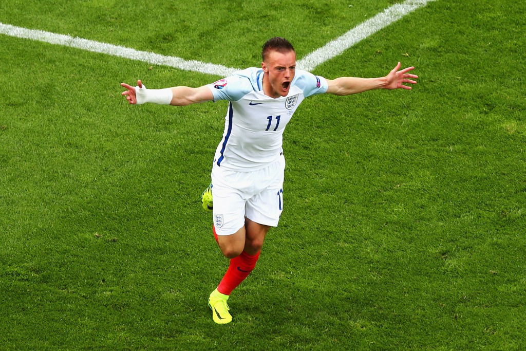 Jamie Vardy levelled for the Three Lions