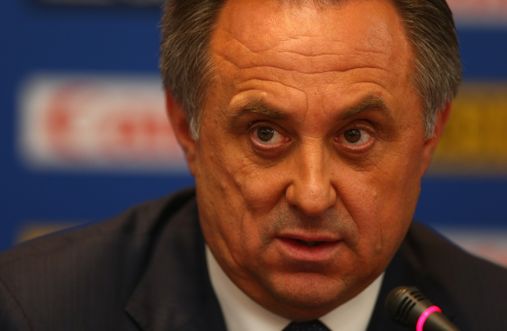Vitaly Mutko, pictured speaking during the 2013 World Athletics Championships in Moscow, has called for the IAAF to be disbanded ©Getty Images