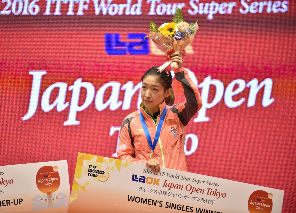 Liu Shiwen celebrates victory in the women's singles final ©Getty Images