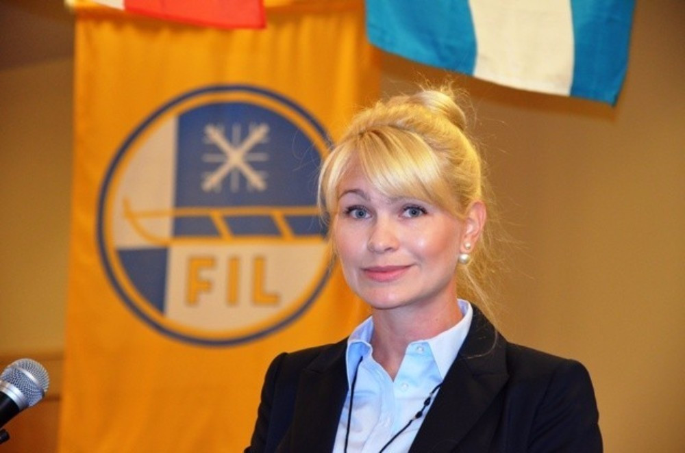 Russian Luge Federation President Natalia Gart presented the successful bid to the Congress