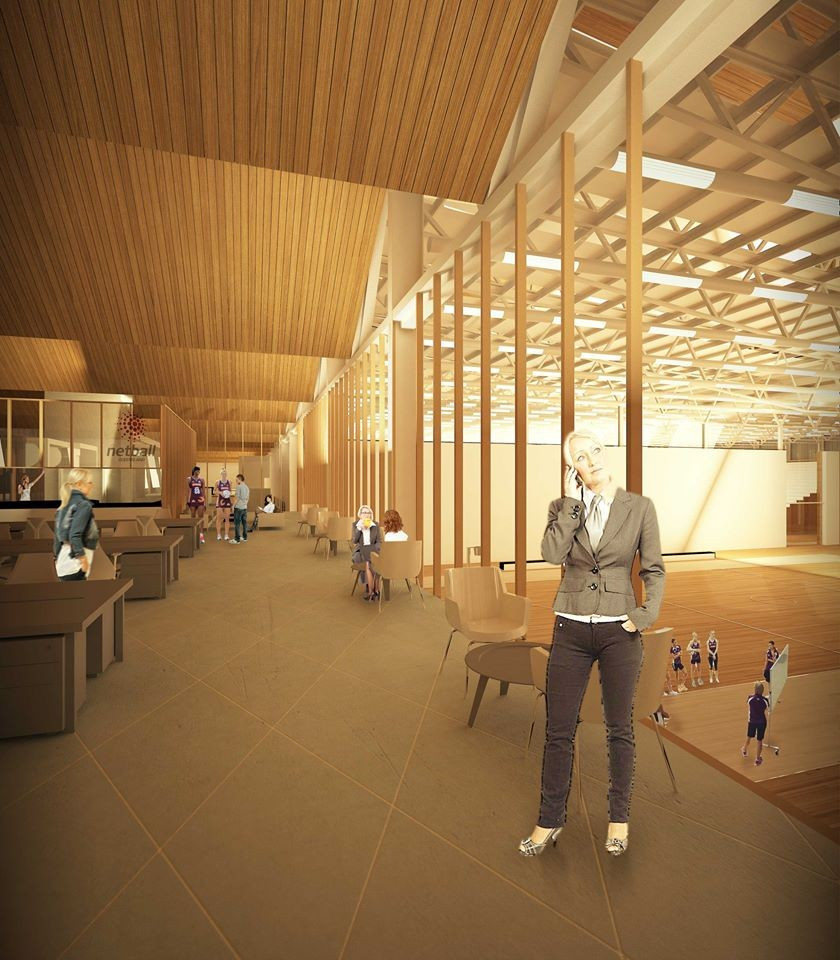 An artists impression of what the multi-million dollar new facility in Queensland will look like when it is completed ©Netball Queensland
