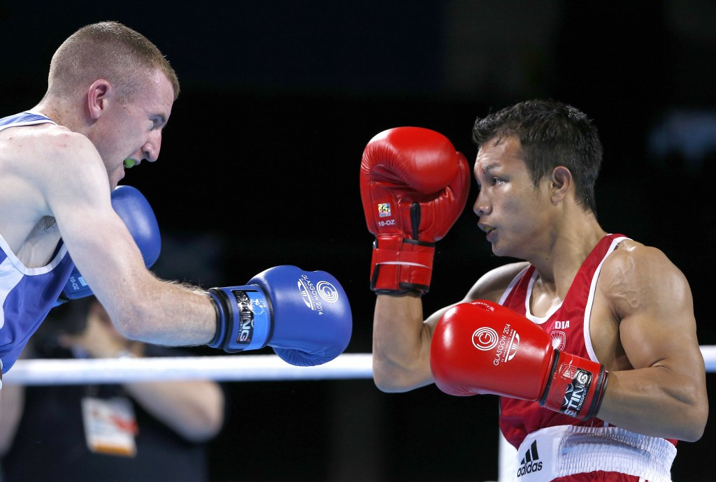 India's Devendro Singh Laishram, pictured at the Glasgow 2014 Commonwealth Games, moved into the light flyweight quarter-finals