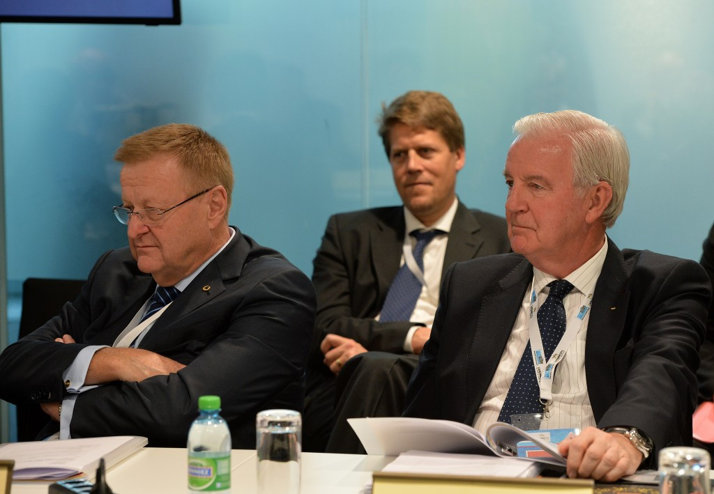Two International Olympic Committee vice-presidents, WADA boss Sir Craig Reedie, right, and CAS counterpart John Coates, left, have criticised Russia in recent days ©Getty Images