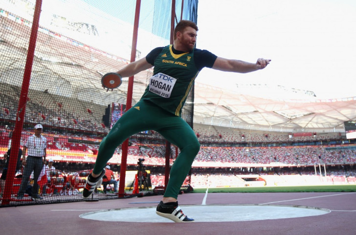 South African discus thrower Victor Hogan was one of three home winners on the second day of the African Athletics Championships in Durban ©Getty Images