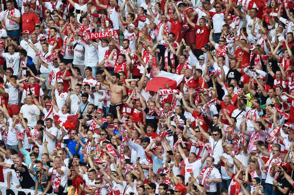 The victory sparked wild celebrations among the Polish fans at the at the Stade Geoffroy-Guichard in Saint-Étienne ©Getty Images