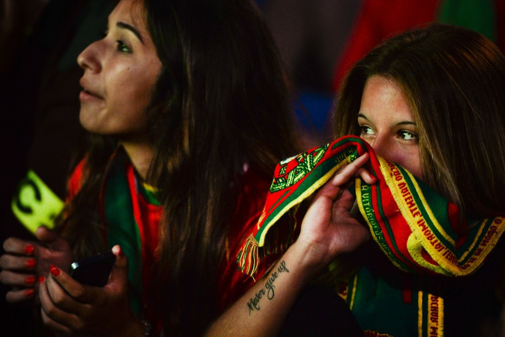 The tension was almost unbearable for Portuguese fans watching in Alameda Square in Lisbon ©Getty Images