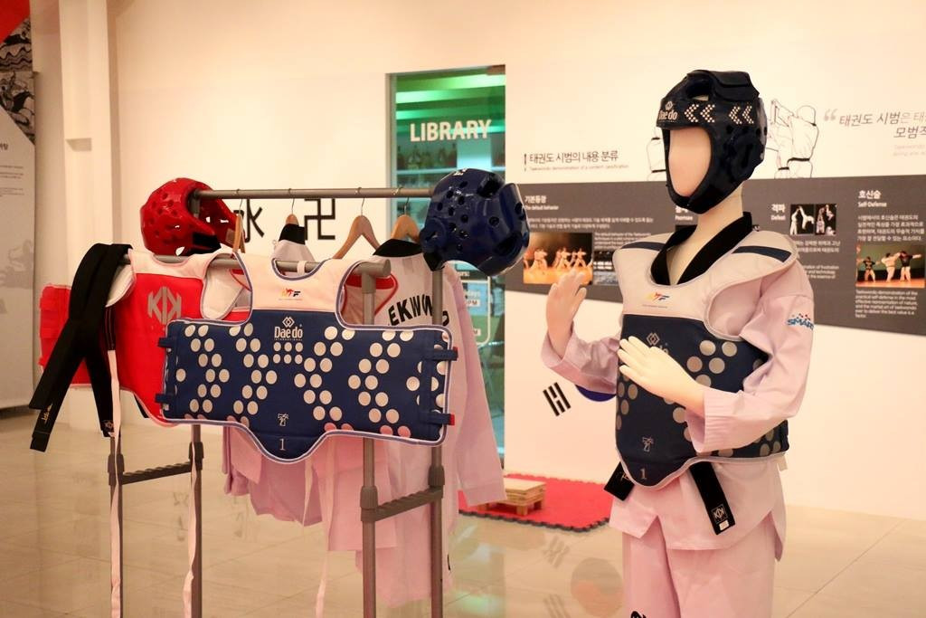 Taekwondo equipment is among the items showcased at the special exhibition in Manila ©KCC