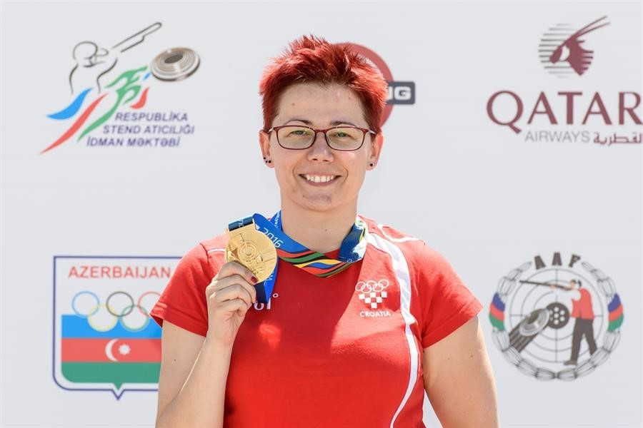 Croatia's Snejana Pejcic earned her third World Cup gold of the season ©ISSF