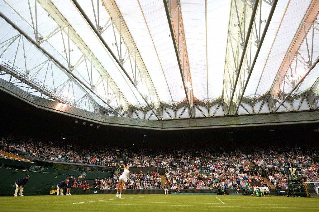 The only play to take place this evening was under the roof on Centre Court ©Getty Images