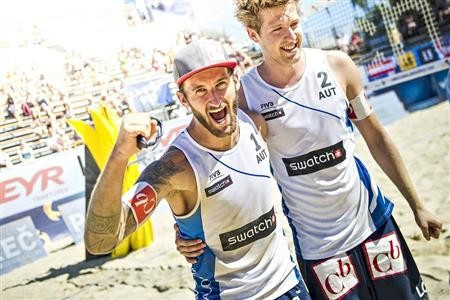 Austria’s Lorenz Petutschnig and Tobias Winter have booked their place in the men's main draw at the FIVB World Tour Poreč Major Series event ©FIVB