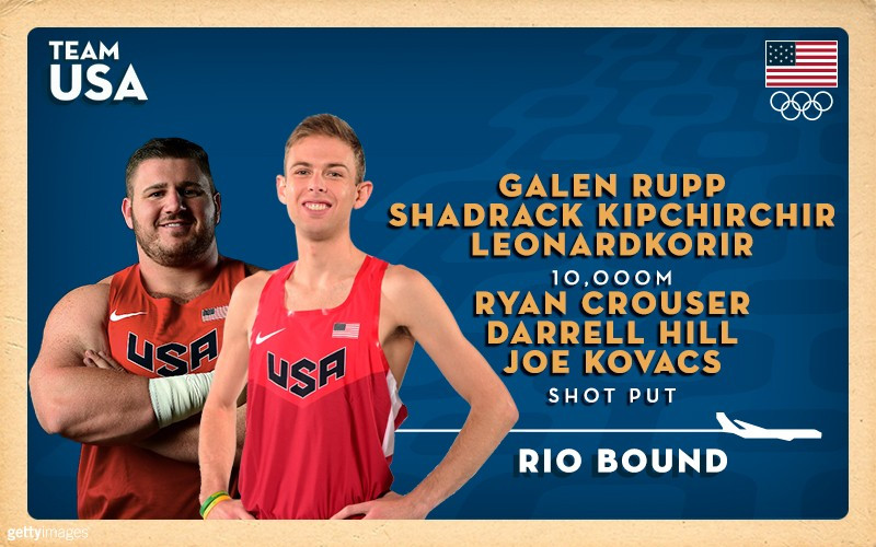 Galen Rupp and Ryan Crouser led the first qualifiers for Rio 2016 at the US Olympic Trials in Eugene ©USOC