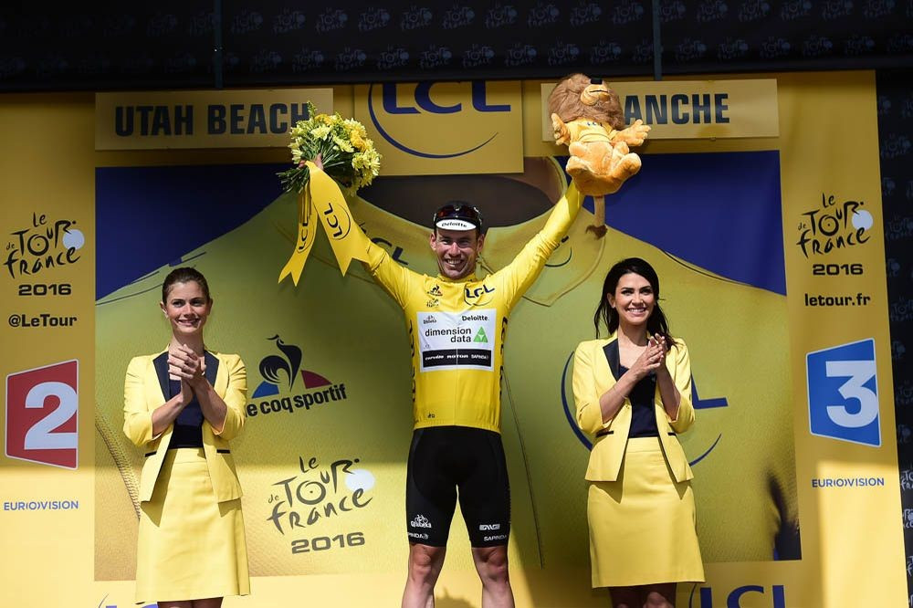 Britain’s Mark Cavendish laid claim to his first-ever Yellow Jersey as he sprinted to victory during stage one of the Tour de France © ASO/A Broadway