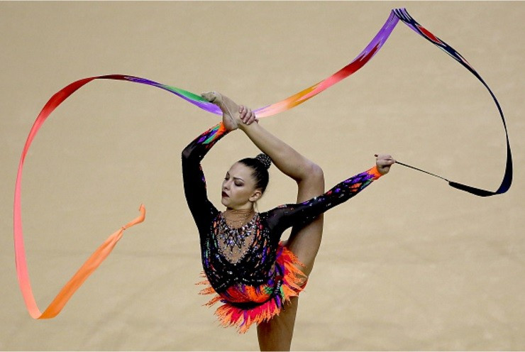 Belarus’ Melitina Staniouta took home the all-around silver medal ©Getty Images