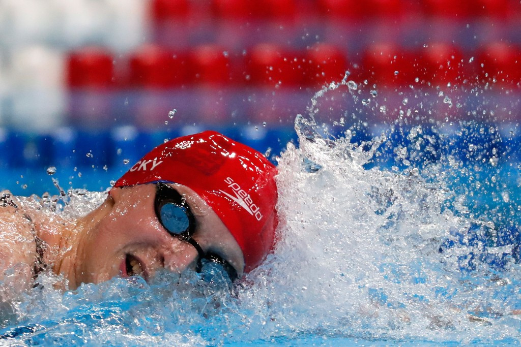 Katie Ledecky qualified in the 800m freestyle but was unable to beat her own world record ©Getty Images
