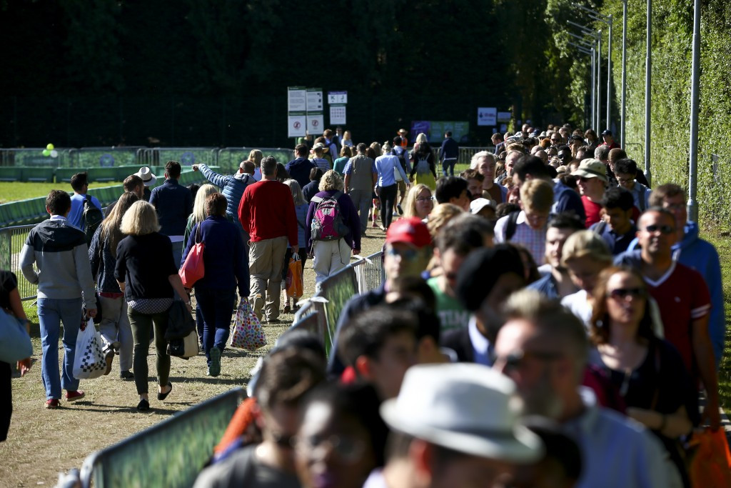 Spectators queue to get into the ground as People's Sunday begins ©Getty Images