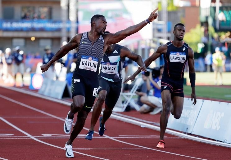 Justin Gatlin booked his place in the US Olympic team for Rio 2016 with victory in the 100 metres ©Getty Images