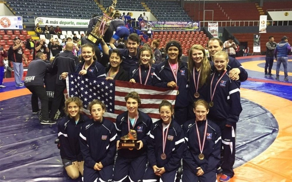 The United States were able to celebrate four gold medals in women's freestyle events ©USA Wrestling