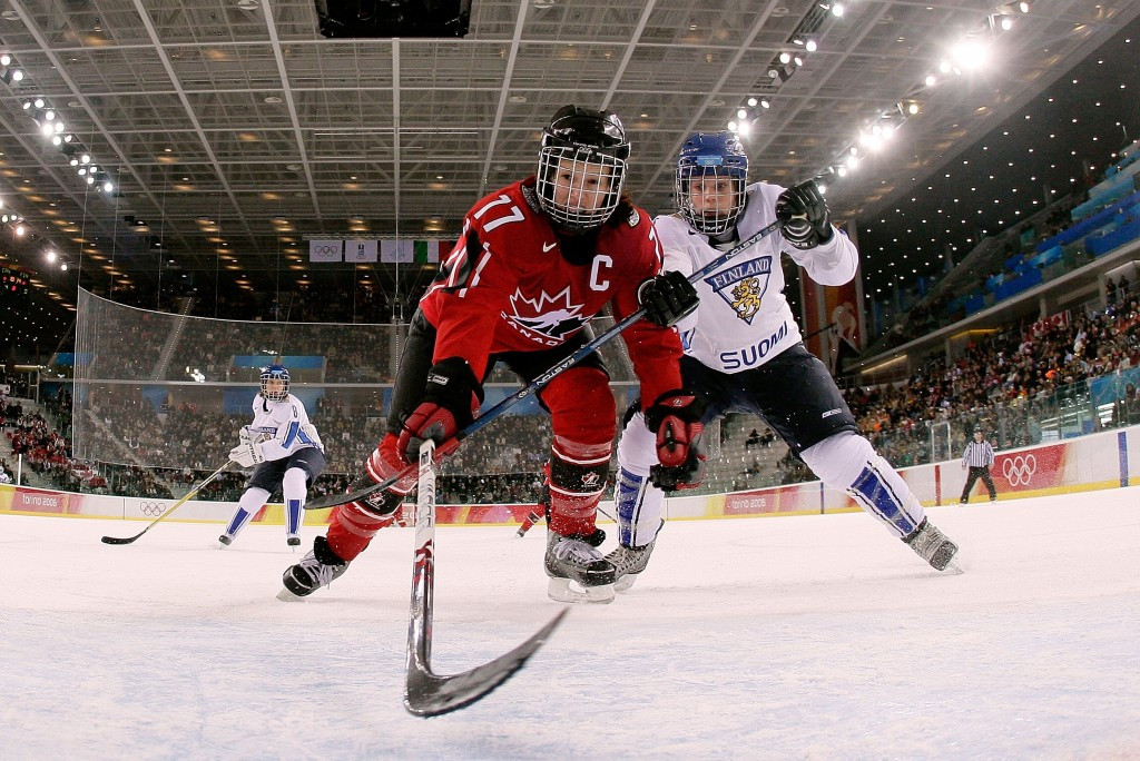 Cassie Campbell-Pascal (left) captained Canada to two Winter Olympic gold medals ©Getty Images