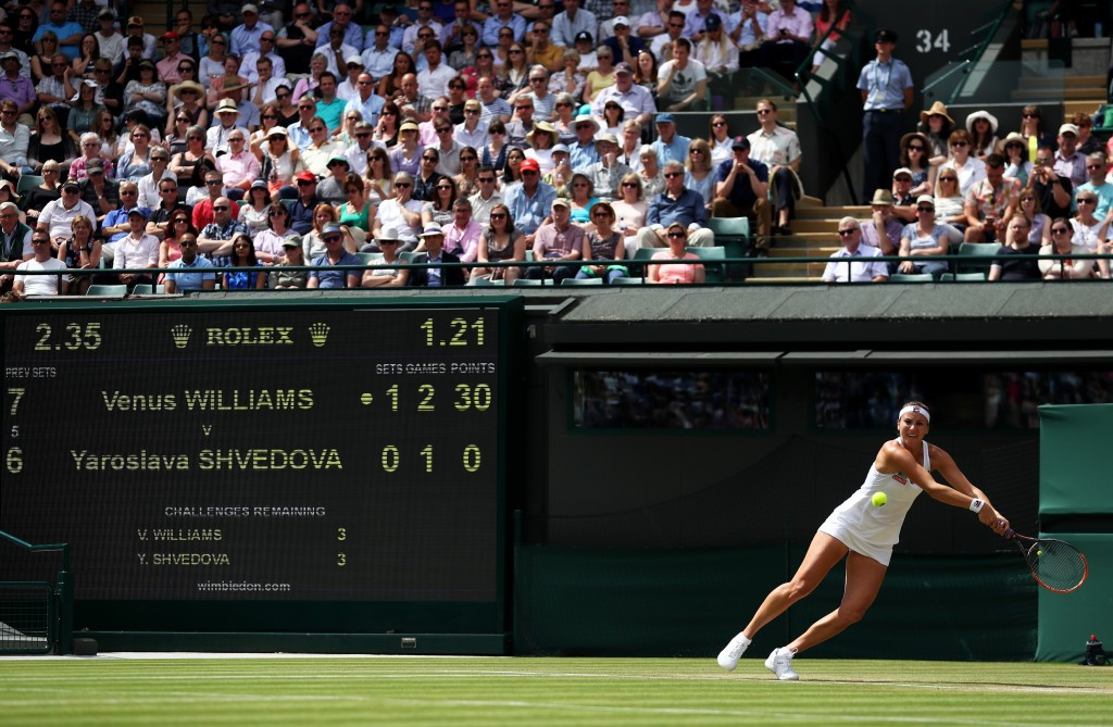 Yaroslava Shvedova of Kazakhstan en route to defeat against Venus Williams ©Getty Images