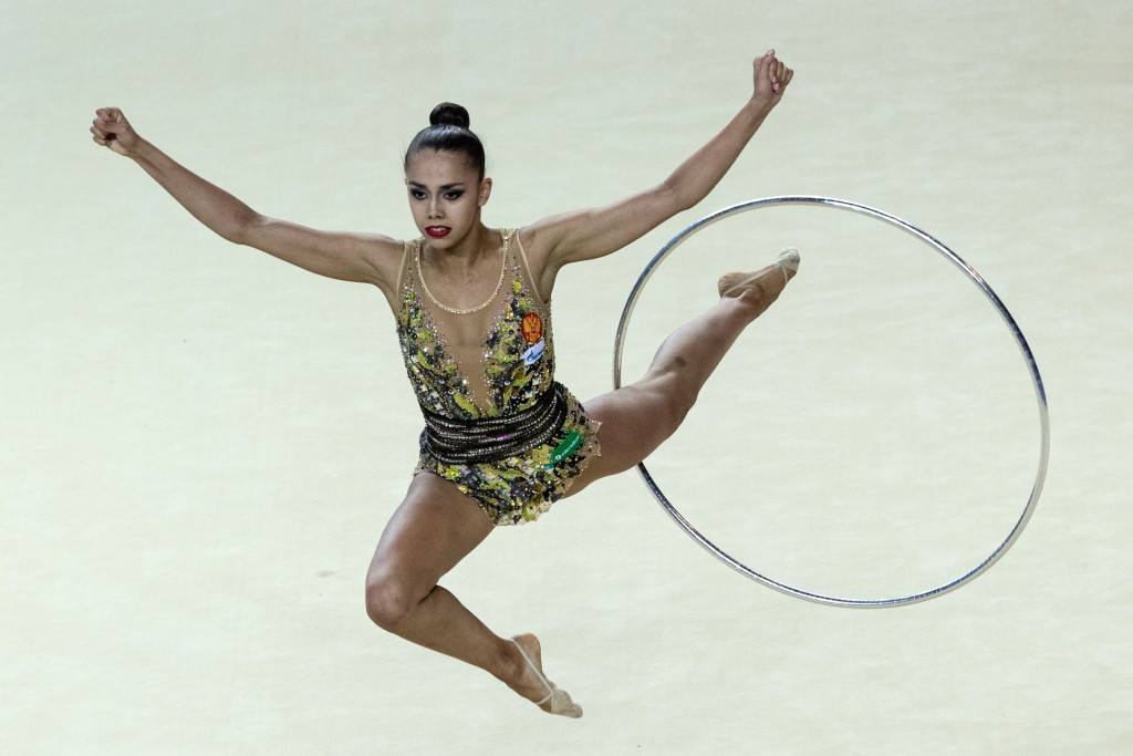 Russia’s Margarita Mamun stunned favourite and compatriot Yana Kudryavtseva to clinch the all-around gold medal ©Getty Images