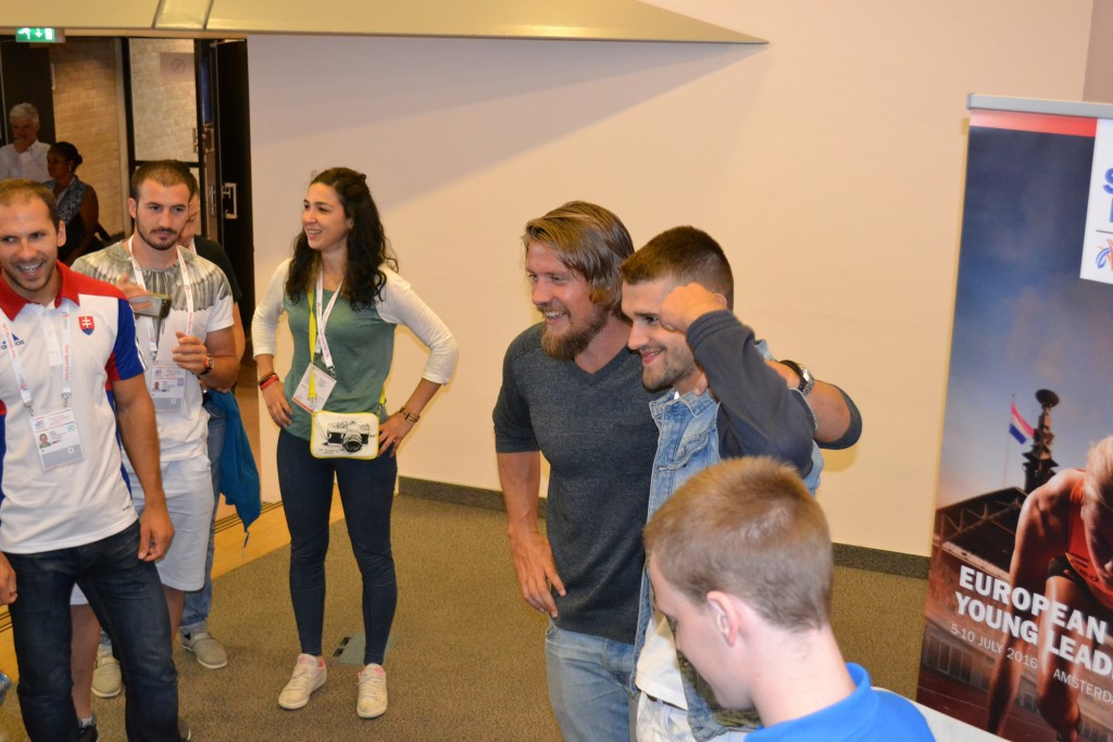 Two-time Olympic gold medal-winning javelin thrower Andreas Thorkildsen was today's guest interviewee ©EA Young Leaders