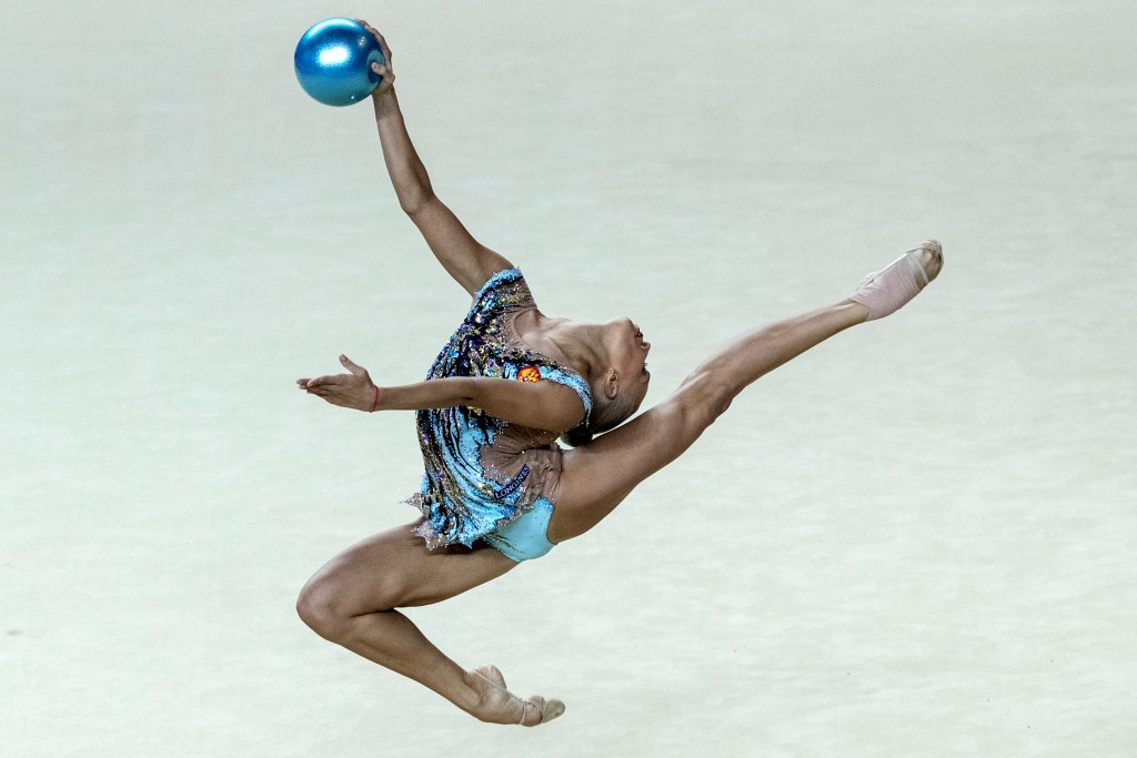 Yana Kudryavtseva was triumphant in the ball and hoop events in Kazan ©Getty Images