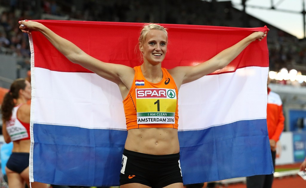Heptathlete Anouk Vetter keeps up the Dutch gold standard at Amsterdam 2016 ©Getty Images