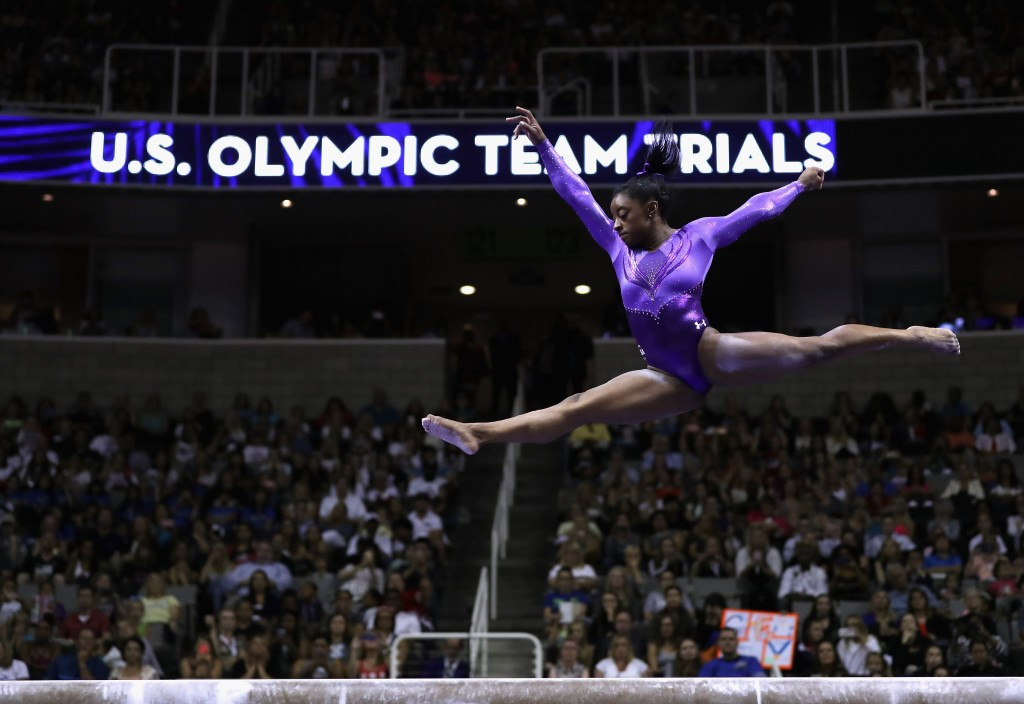 Simone Biles was awarded female athlete of the month ©Getty Images
