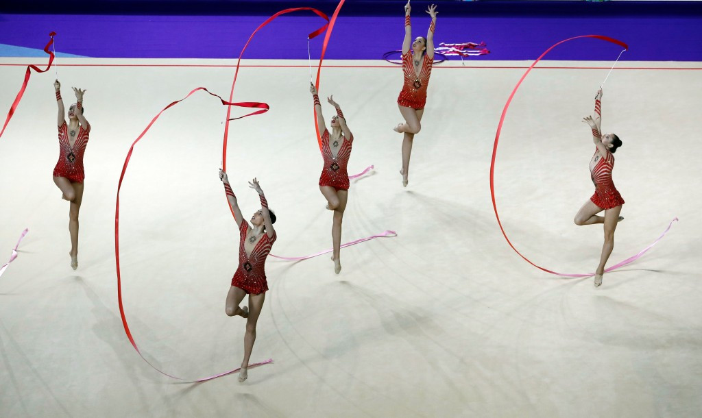Bulgaria beat Russia to ribbons group gold at FIG Rhythmic Gymnastics World Cup