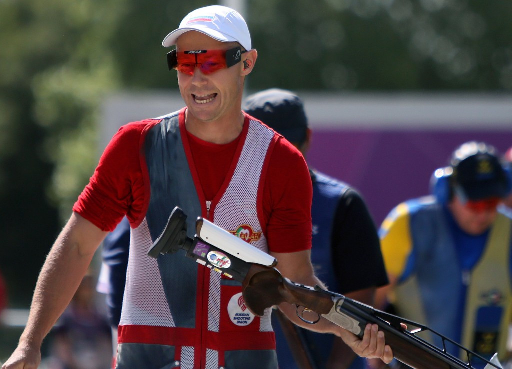 Vasily Mosin of Russia also claimed a gold medal on a day of double trap finals ©Getty Images