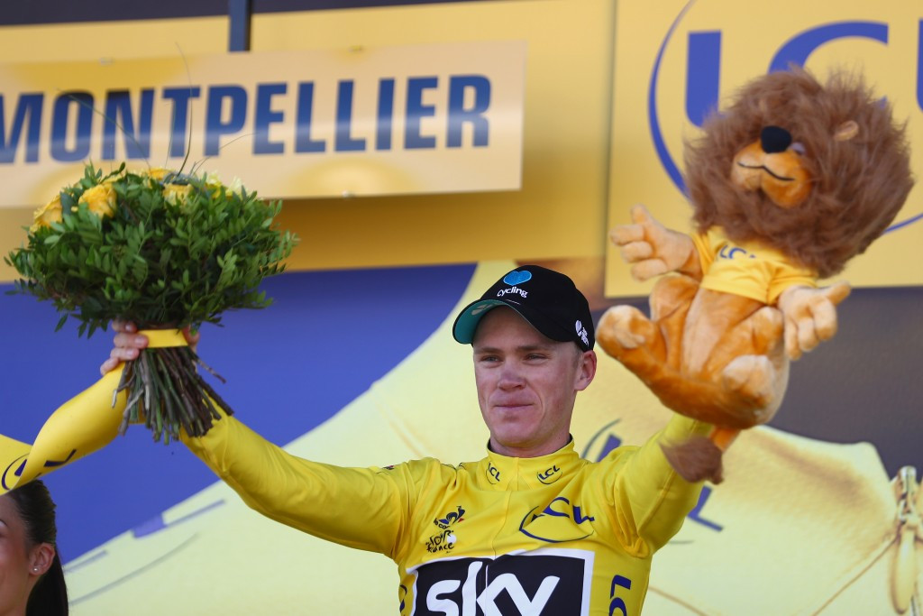 Great Britain's Chris Froome retained the Tour de France yellow jersey after finishing runner-up on stage 11 from Carcassonne to Montpellier ©Getty Images