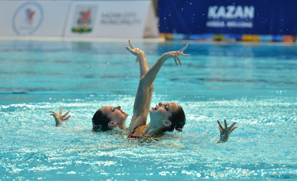 Veronika Kalinina and Daria Kulagina topped the duet routine standings ©FINA