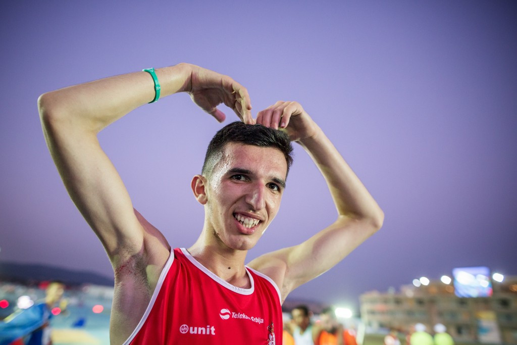 Serbia’s Elzan Bibic marked the end of the opening day of action at the inaugural European Athletics Youth Championships in Tbilisi by winning the boys’ 3,000m final ©Getty Images