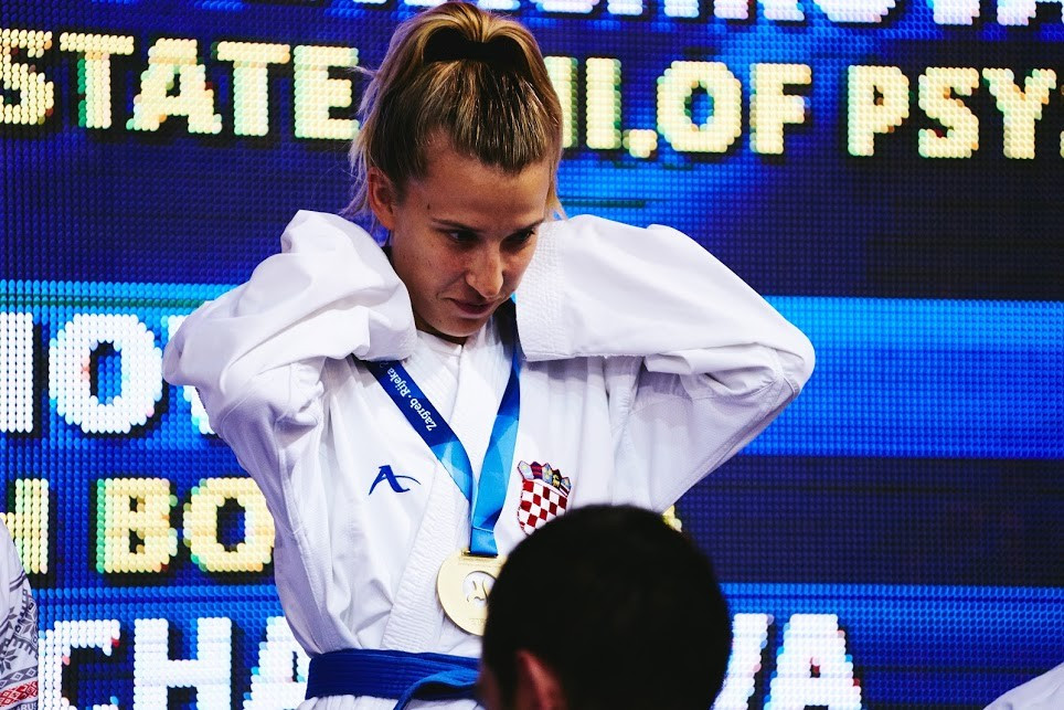 Croatia's Ana Lenard receives her gold medal ©European Universities Games 